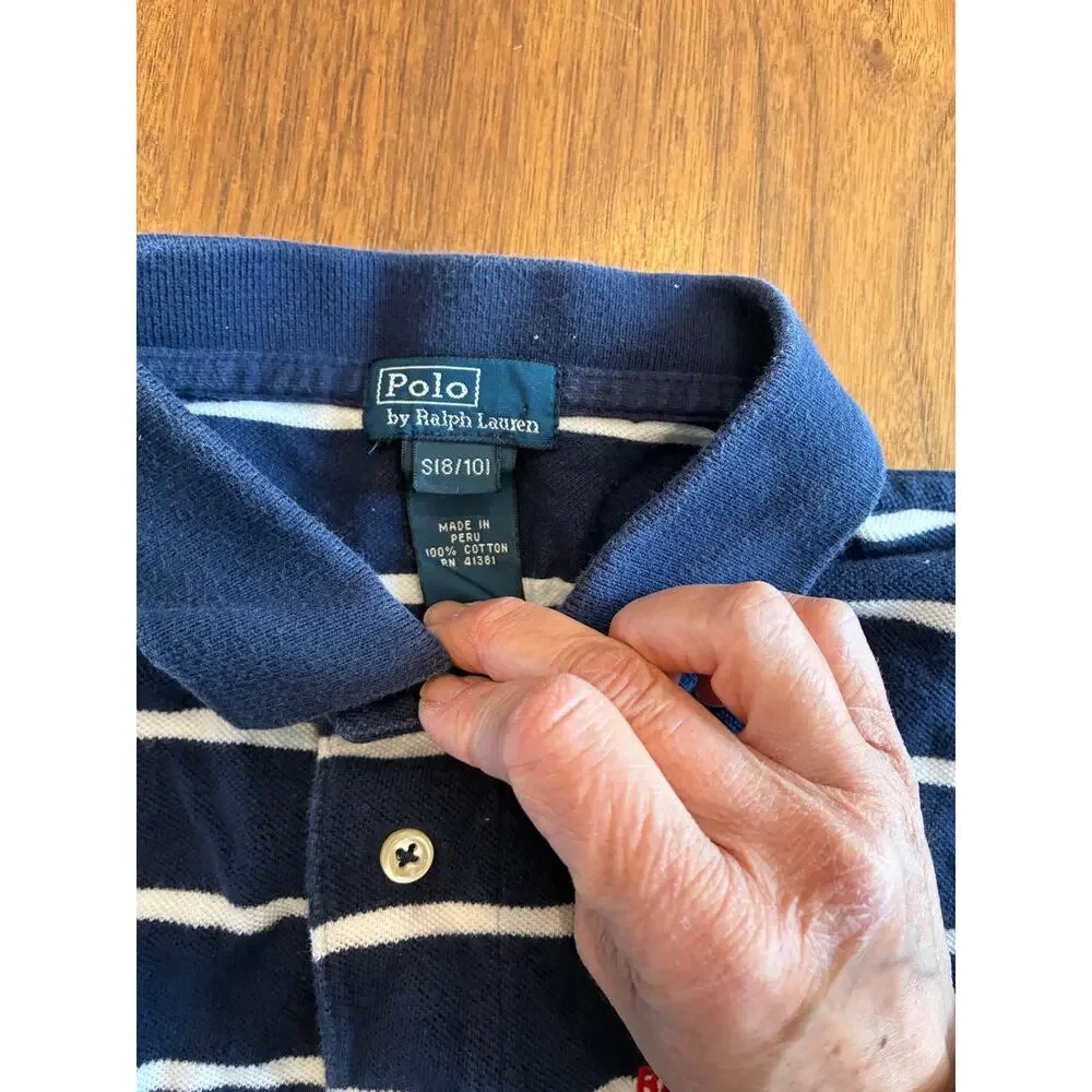 Vintage POLO Ralph Lauren boys button polo big horse 8/10